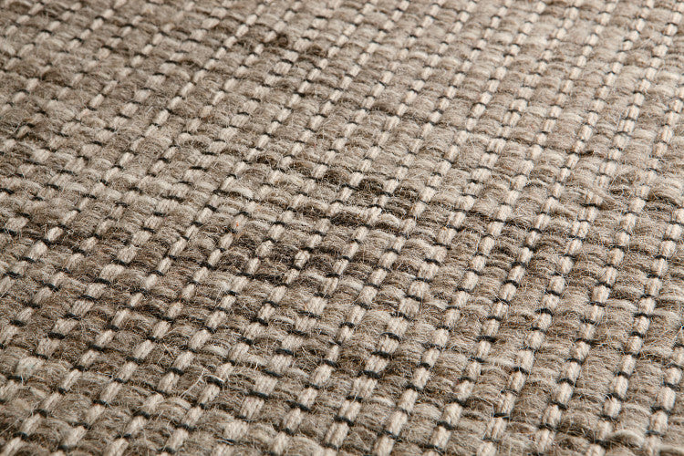 Loook Loom 408 Wool Cotton Rug Middle Grey detail – The Slow Store