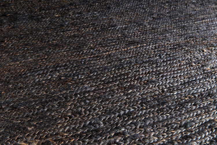 Loook Nova 601 Hemp Rug Charcoal detail – The Slow Store