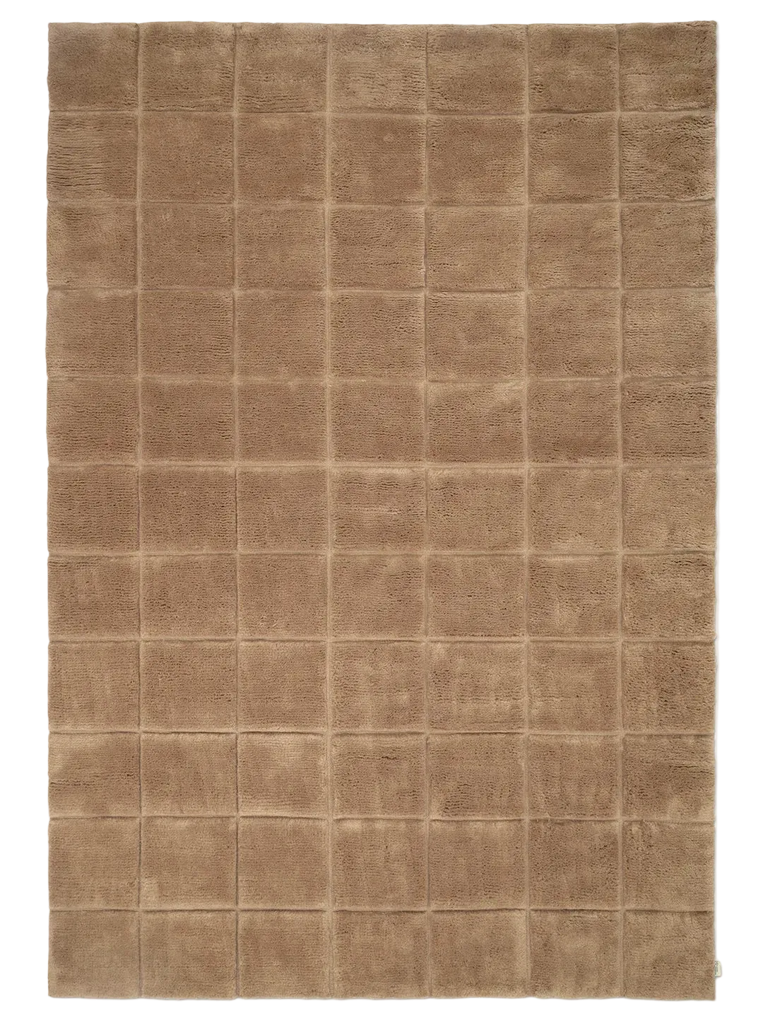 Classic Collection Grid Wheat wool rug - full - The Slow Store
