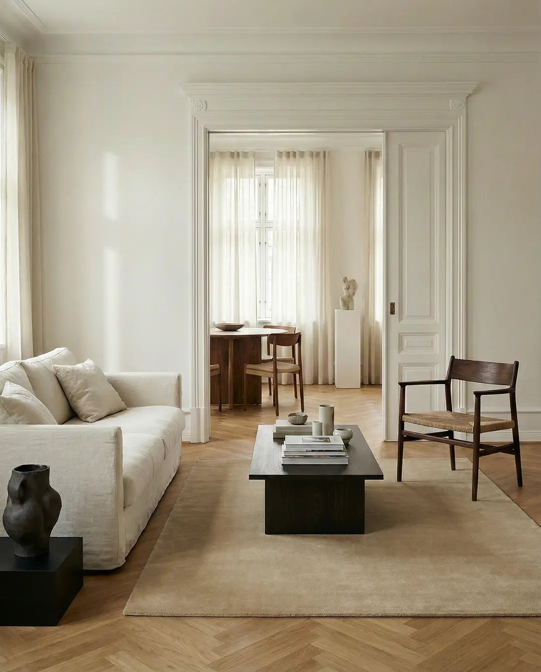 Classic Collection Solid Wheat wool rug - lifestyle - The Slow Store