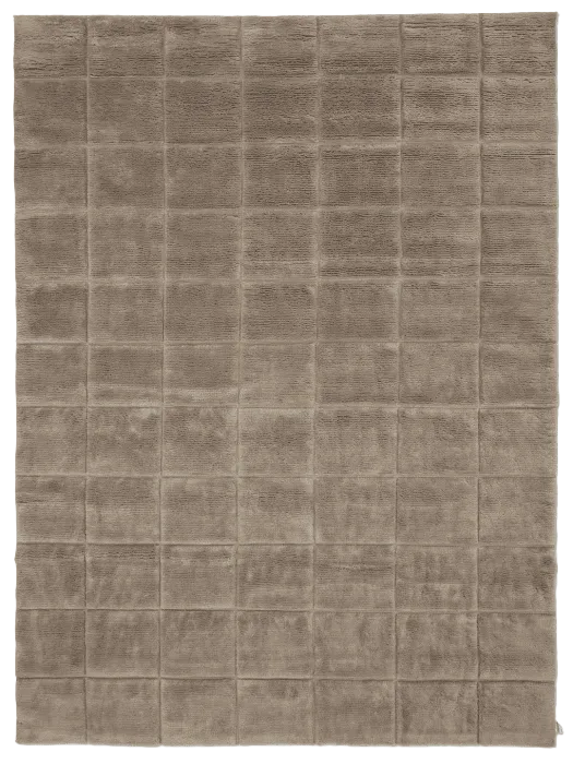 Classic Collection Grid Chocolate wool rug - full - The Slow Store